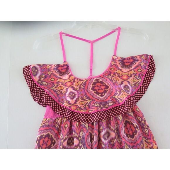 Victoria's Secret Women's Sz M/L Pink Multi Babydoll Racerback Tank Nightie - Picture 9 of 10